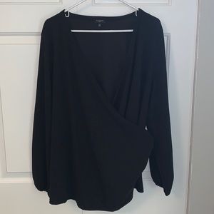 Talbots 2x faux wrap stretch black